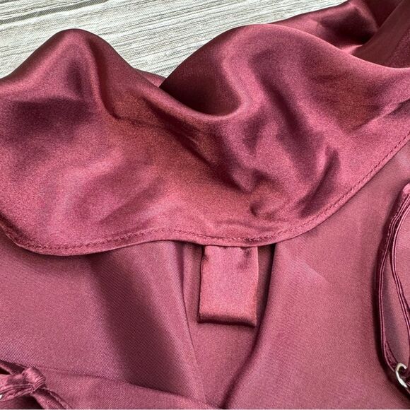 DB Studio Women's Midi Slip Cowl Dress 10 Merlot Burgundy Garnet Red Adjustable - Picture 6 of 13
